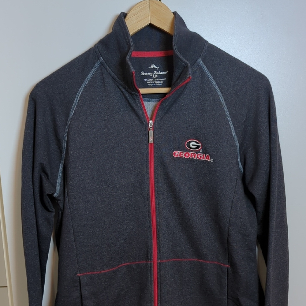 Tommy Bahama Georgia Bulldogs Full-Zip Sweater Gray Men's S